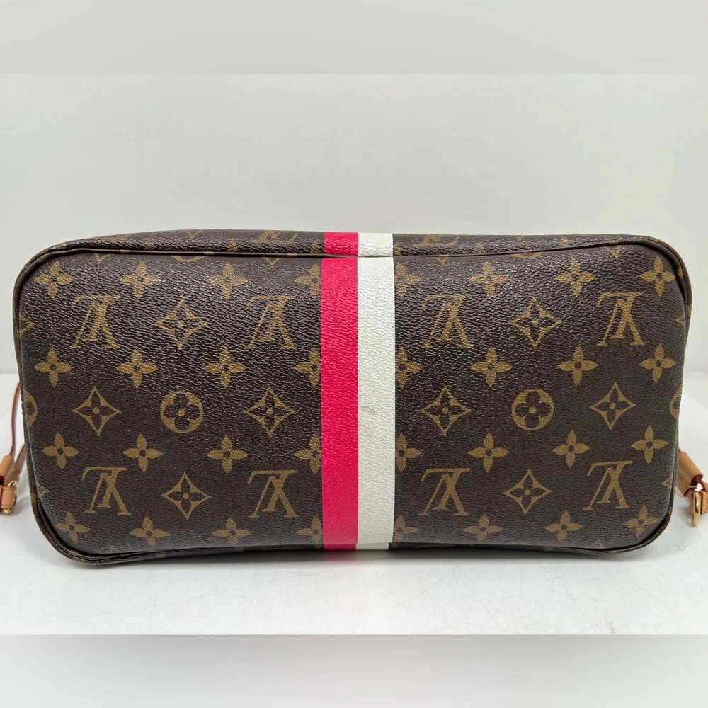 LOUIS VUITTON Neverfull My LV Heritage MM Monogram With Pouch Pink Stripes - Picture 4 of 14